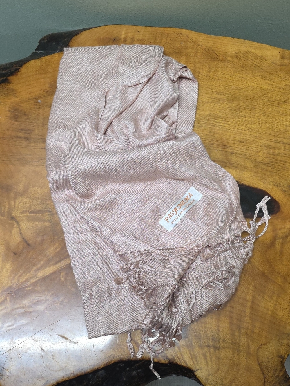 pashmina Blush Fringe Scarf